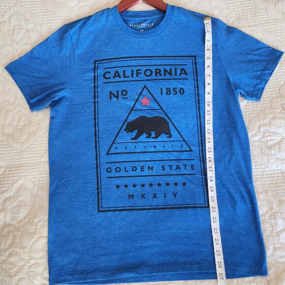 Aeropostale "California" Men's Tee size LG blue - Picture 4 of 9